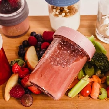 WeeSprout Glass Baby Food Storage Jars with Lids - 12 Pack Set