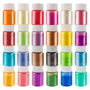 Vibrant Mica Powder Pigment Set - 24 Colors for All Your Crafting Needs