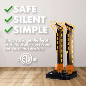 JobSite Boot Dryer - Silent Shoe Dryer & Warmer for Work Boots, Gloves & Shoes - Fanless Convection Dry - Helps Reduce Odor