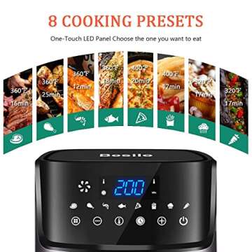 Besile Air Fryer 7.0 Quart Large Capacity 3-5 People Use,Oilless Cooking,Digital Touchscreen, Rotary...