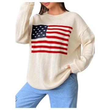 GORGLITTER Women's American Flag Sweater for Style and Comfort