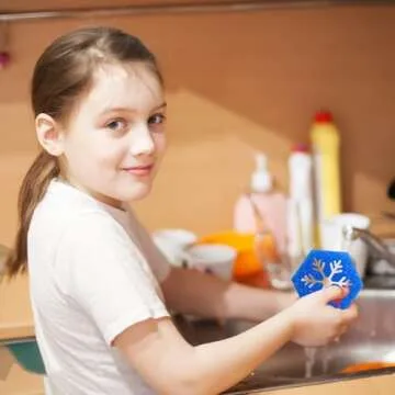 12 Pack Christmas Sponges Christmas Kitchen Decor Christmas Cleaning Sponges Cute Kitchen Scrub Sponges Santa Claus,Star,Christmas Tree Sponge Non Scratch Temperature Sensitive Scrubbing.