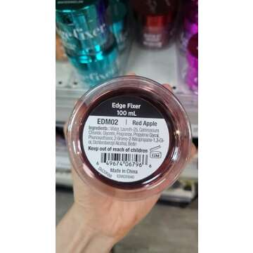 Red by Kiss Edge Fixer Hair Shine Gel, 24 Hour Max Hold, Non-Flaking, Biotin B7 Infused, Natural Styling, Professional Edge Control Wax, Perfect for Braiding (Red Apple)