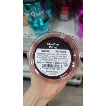 Red by Kiss Edge Fixer Hair Shine Gel, 24 Hour Max Hold, Non-Flaking, Biotin B7 Infused, Natural Styling, Professional Edge Control Wax, Perfect for Braiding (Red Apple)