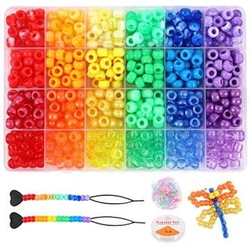 Rainbow Pony Beads Kit for Jewelry Making and Crafts