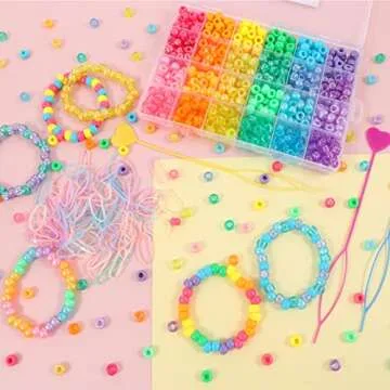 Rainbow Pony Beads Kit for Jewelry Making and Crafts