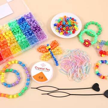 Rainbow Pony Beads Kit for Jewelry Making and Crafts