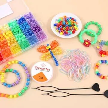 Rainbow Pony Beads Kit for Jewelry Making and Crafts