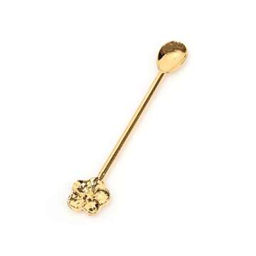 Alisveristime Traditional Ottoman Motif Tea Spoons - Decorative Stirring, Sugar, Tea Spoons (Set of 6) (Daisy) (Gold)