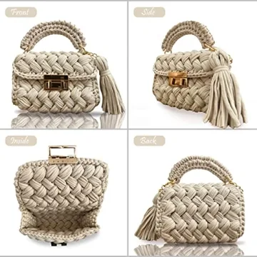 Handmade Crochet Evening Clutch Bag for Women