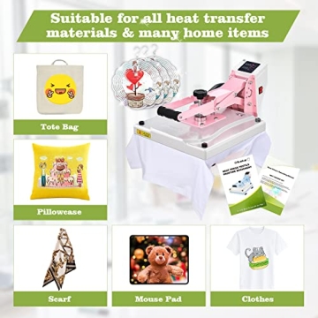 BOSSTOP 15x15 Clamshell Heat Press for Sublimation Printing