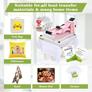 BOSSTOP 15x15 Clamshell Heat Press for Sublimation Printing