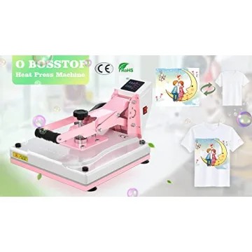 BOSSTOP 15x15 Clamshell Heat Press for Sublimation Printing