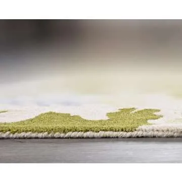 Handmade Oushak Wool Area Rug | Floral and Botanical Patterns in Soft Blue and Green | Luxurious Thick Pile for Living Room, Bedroom & Dining Room Decor (Blue & Green, 6' x 8')