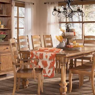 2 Pack Fall Table Runners with Maple Leaves, 13x72 Inch Thanksgiving Table Runner Decorations Lace Orange Table Runners Fall Home Decor Autumn Table Decor for Harvest Kitchen Dinner Party Gatherings