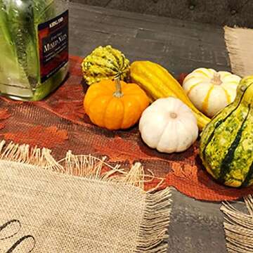 2 Pack Fall Table Runners with Maple Leaves, 13x72 Inch Thanksgiving Table Runner Decorations Lace Orange Table Runners Fall Home Decor Autumn Table Decor for Harvest Kitchen Dinner Party Gatherings
