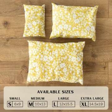 Elegant Mustard Yellow Floral Poly Mailers for Shipping