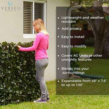 Verseo Faux Ivy Hedge Privacy Screen for Outdoor Use