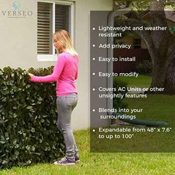 Verseo Faux Ivy Hedge Privacy Screen for Outdoor Use