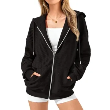 ABOUTBLUE Women's Zip Up Hoodie | Oversized Trendy Sweatshirt