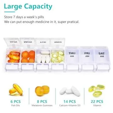 MOLN HYMY 7 Day Large Pill Organizer for Easy Access