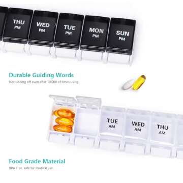 MOLN HYMY 7 Day Large Pill Organizer for Easy Access