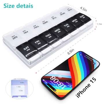 MOLN HYMY 7 Day Large Pill Organizer for Easy Access