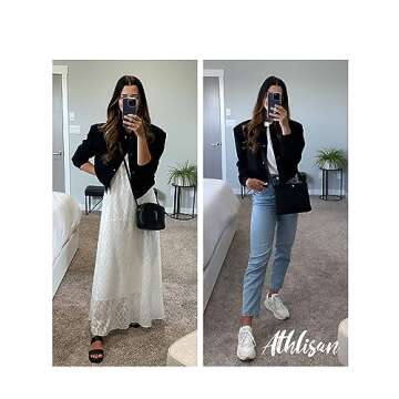 Athlisan Womens Cropped Bomber Jacket Casual Button Down Varsity Baseball Jacket with Pockets(Black-L)