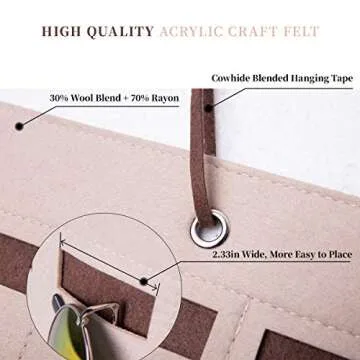 Sunglasses Storage Organizer, Eyeglasses Wall Hanging Holder, Wall Pocket for Glasses Display, Eyeglasses Wall Pocket Hanger Mounted, 15 Slots, 19.53 x 15.63 inch (Brown)