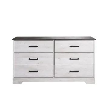 Prepac Rustic Ridge Farmhouse Dresser Washed White