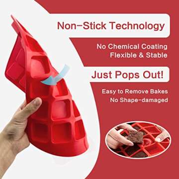 SILIVO Non-Stick Silicone Brownie Pans - 12+24 Cavity