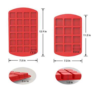 SILIVO Non-Stick Silicone Brownie Pans - 12+24 Cavity