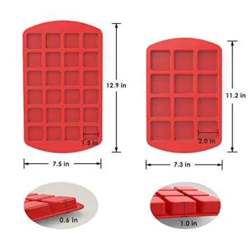 SILIVO Non-Stick Silicone Brownie Pans - 12+24 Cavity