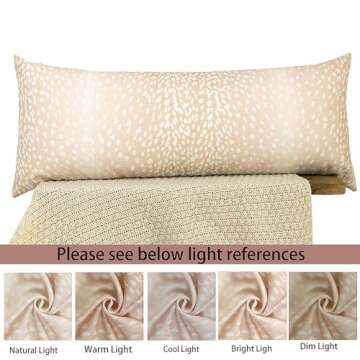 Antelope Decorative Lumbar Throw Pillow Covers, 14x36 Inch Faux Deer Animal Print Long Cushion for Bed, Farmhouse Neutral Accent Pillow Case for Bedroom Couch Home Decor