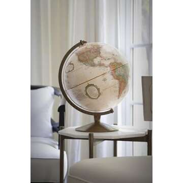 Replogle Globes Franklin World Globe, Antique Ocean, 12-Inch Diameter,Over 4,000 Place Names