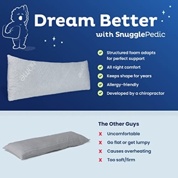 Snuggle-Pedic Long Body Pillow for Adults - Ultra-Luxury Comfort