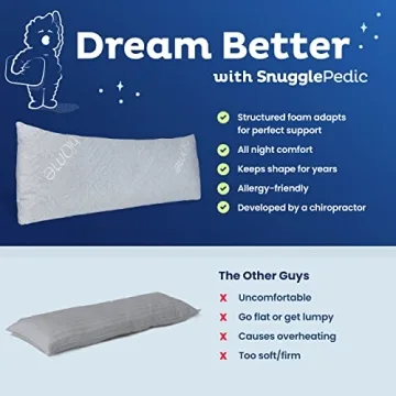 Snuggle-Pedic Long Body Pillow for Adults - Ultra-Luxury Comfort