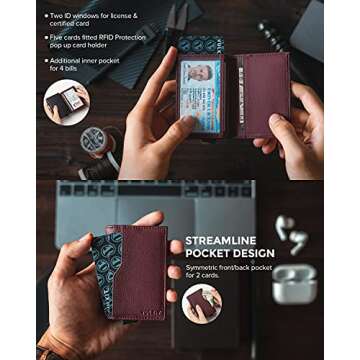 VULKIT RFID Blocking Minimalist Wallet - 12 Cards Capacity