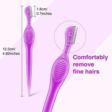 24 Pieces Eyebrow Razor Mini Portable Eyebrow Shaver Multipurpose Face Razors Stainless Steel Makeup...