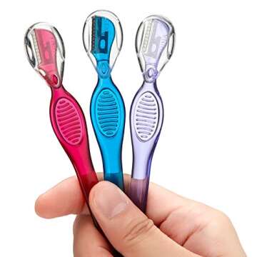 24 Pieces Eyebrow Razor Mini Portable Eyebrow Shaver Multipurpose Face Razors Stainless Steel Makeup Face Care Tools with Precision Cover for Women Men Face Hair Removers