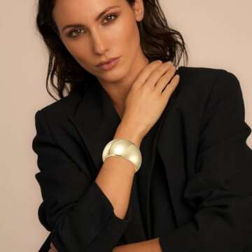 Trendy YBMYCM Chunky Gold Bangle Bracelets for Women