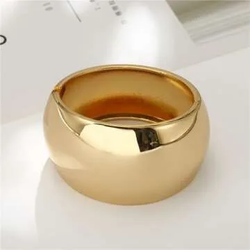 Trendy YBMYCM Chunky Gold Bangle Bracelets for Women