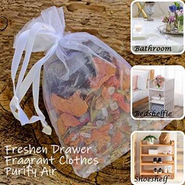 HAIOPS Dried Flowers Soap Making Scents Kits Rosebuds, Lavender, Lemon Slice, Lily, Gomphrena Globosa Linn, Strawflower, 6 Bags