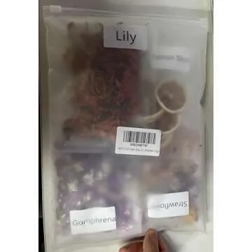 HAIOPS Dried Flowers Soap Making Scents Kits Rosebuds, Lavender, Lemon Slice, Lily, Gomphrena Globosa Linn, Strawflower, 6 Bags