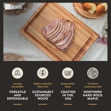 John Boos Reversible Maple Cutting Board with Juice Groove