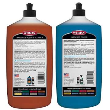 Weiman Hardwood Floor Cleaner and Polish Restorer Combo - 2 Pack - High-Traffic Hardwood Floor, Natu...