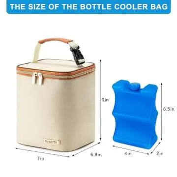 BABEYER Breastmilk Cooler Bag with Ice Pack Fits 4 Baby Bottles Up to 9 Ounce, Baby Bottle Bag Great for Nursing Mom Daycare