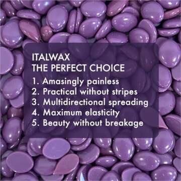 Italwax Plum - 1kg / 2.2lb - Hard wax beads for hair removal - Natural formulation ideal for all skin type - Fruit aroma - Recommended for Bikini Area and Armpits