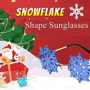 LASPOR Novelty Snowflake Shape Sunglasses for Women Men Halloween Christmas Party Glasses Prom Accessories (Blue gradient)