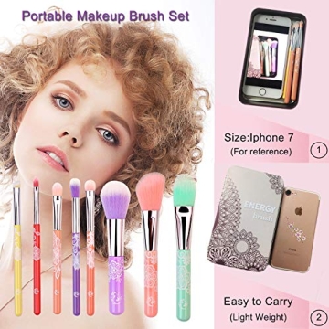 ENERGY Colorful Rainbow Makeup Brushes Set for All Ages